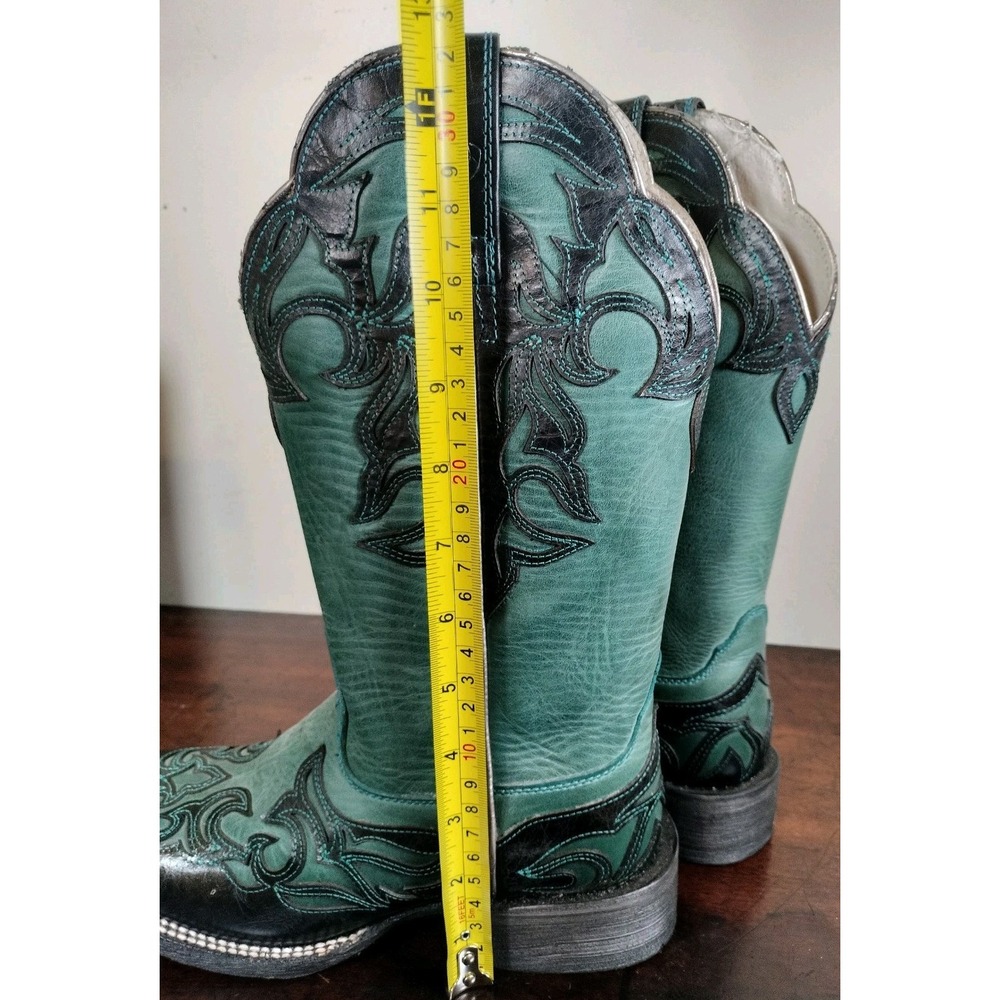 NWT Ariat Cassidy Western Boots Women's 6 B Midnight Turquoise Leather Squaretoe - Picture 4 of 16